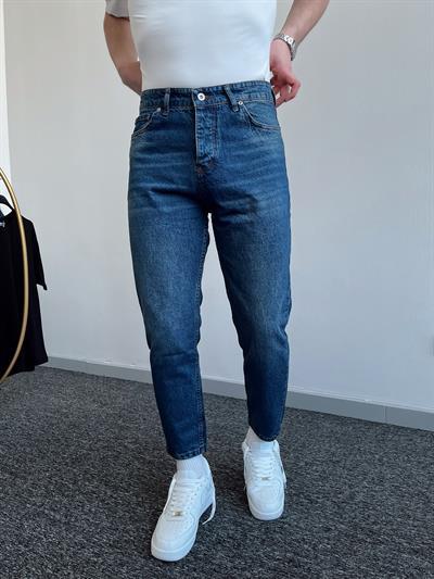 Erkek Boyfrend Rahat Regular Jeans-Koyu Mavi(E1002) TD:496
