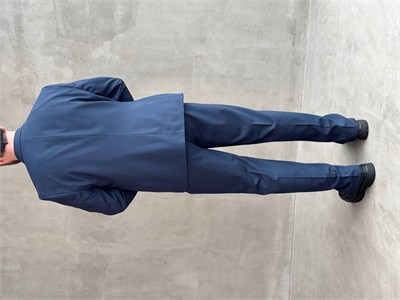 Erkek Business Collection Oversize Kalıp Kuşak Detaylı Kruvaze Model Takım Elbise-Lacivert(E1896)
