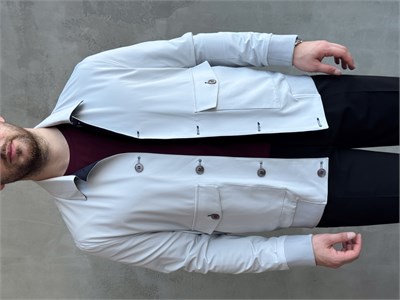 Erkek Business Collection Regular Fit Cep Detay Çift Taraflı Dokuma Ceket-Lacivert/Gri(E1813)
