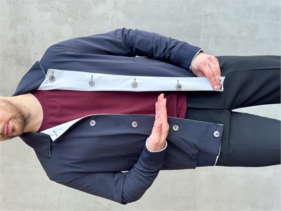 Erkek Business Collection Regular Fit Cep Detay Çift Taraflı Dokuma Ceket-Lacivert/Gri(E1813)