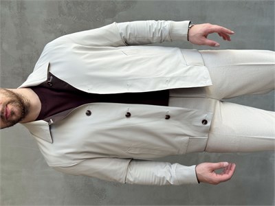 Erkek Business Collection Regular Fit Cep Detay Çift Taraflı Dokuma Ceket-Kahverengi/Bej(E1813)