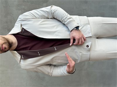 Erkek Business Collection Regular Fit Cep Detay Çift Taraflı Dokuma Ceket-Kahverengi/Bej(E1813)