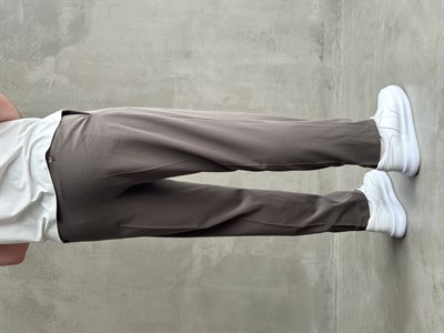 Erkek Business Collection Regular Kalıp Çift Düğme Detaylı Kombinlenebilir Kumaş Pantolon-Füme(E1698)