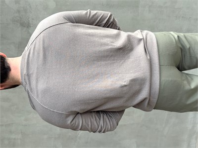 Erkek Business Collection Regular Kalıp Bisiklet Yaka Reglan Kol Triko Kazak-Gri(E1859)
