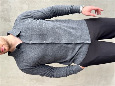 Erkek Business Collection Regular Kalıp Düğmeli Lyocell Triko Hırka-Antrasit(E1853)