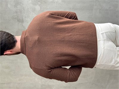 Erkek Business Collection Regular Kalıp Düğmeli Lyocell Triko Hırka-Kahverengi(E1853)
