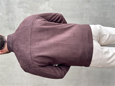 Erkek Business Collection Regular Kalıp Hakim Yaka Basic Süet Ceket-Kahverengi(E1855)