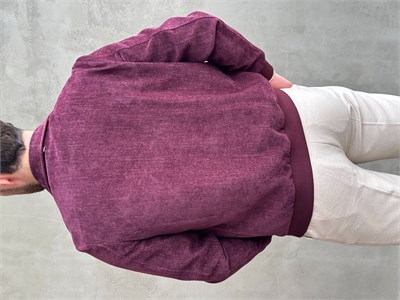Erkek Business Collection Regular Kalıp Yumuşak Dokulu Cep Detaylı Şönil Örme Kumaş Ceket-Bordo(E1854)