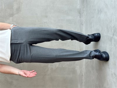 Erkek Business Collection Regular Kalıp Çift Düğme Detaylı Kombinlenebilir Kumaş Pantolon-AntrasitE1698)