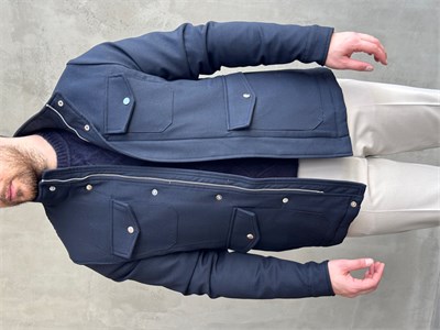 Erkek Business Collection Regular Kalıp Cep Detaylı Safari Ceket-Lacivert(E1861)