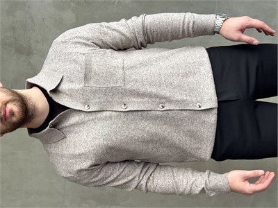 Erkek Business Collection Regular Kalıp Düğmeli Lyocell Triko Hırka-Bej(E1853)