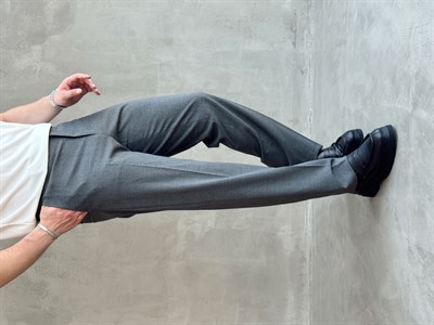 Erkek Business Collection Regular Kalıp Çift Düğme Detaylı Kombinlenebilir Kumaş Pantolon-AntrasitE1698)