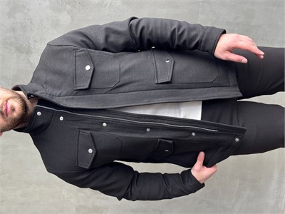 Erkek Business Collection Regular Kalıp Cep Detaylı Safari Ceket-Kahverengi(E1861)