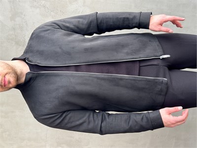 Erkek Business Collection Regular Kalıp Hakim Yaka Basic Süet Ceket-Siyah(E1855)