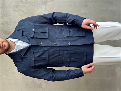 Erkek Business Collection Regular Kalıp Safari Ceket-Lacivert(E1889)