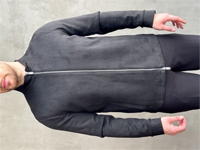 Erkek Business Collection Regular Kalıp Hakim Yaka Basic Süet Ceket-Siyah(E1855)