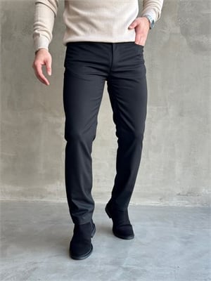Erkek Business Collection Regular Kalıp Kışlık Kumaş Pantolon-Siyah(E1860)