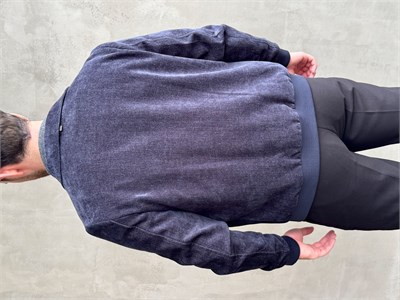 Erkek Business Collection Regular Kalıp Yumuşak Dokulu Cep Detaylı Şönil Örme Kumaş Ceket-Lacivert(E1854)