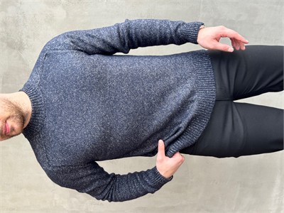Erkek Business Collection Regular Kalıp Bisiklet Yaka Reglan Kol Triko Kazak-Lacivert(E1890)