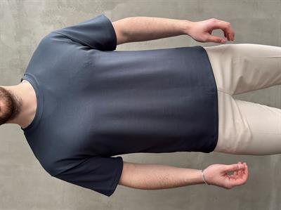 Erkek Elit Kalite Oversize Kalıp Bisiklet Yaka Düz Model T-Shirt-Lacivert(E1689)