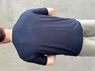 Erkek Elit Kalite Oversize Kalıp Bisiklet Yaka Düz Model T-Shirt-Lacivert(E1652)