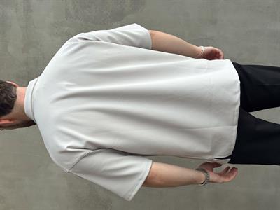 Erkek Elit Kalite Oversize Kalıp Fermuar Detaylı Polo Yaka T-Shirt-Gri(E1651)