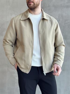 Erkek Elit Kalite Oversize Kalıp İçi Astarlı İnce Yazlık Gabardin Kumaş Ceket-Haki(E1653)Ketench