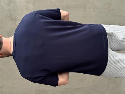 Erkek Elit Kalite Oversize Kalıp Logo Detaylı Modal Kumaş T-Shirt-Lacivert(E1645)
