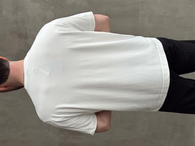 Erkek Elit Kalite Oversize Kalıp Logo Detaylı Modal Kumaş T-Shirt-Beyaz(E1645)