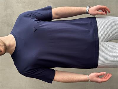 Erkek Elit Kalite Oversize Kalıp Logo Detaylı Modal Kumaş T-Shirt-Lacivert(E1645)