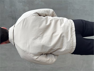 Erkek Elit Kalite Regular Fit İçi Elyaflı Beli Lastikli Dokuma Kumaş Ceket-Bej(E1829)