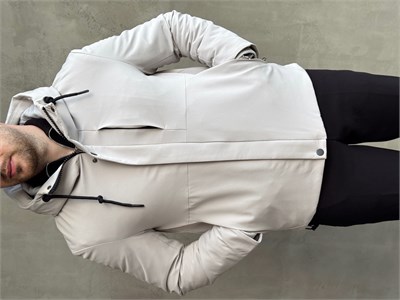 Erkek Elit Kalite Regular Fit Kapüşonlu İçi Elyaflı Stoper Detay Mont-Taş(E1828)