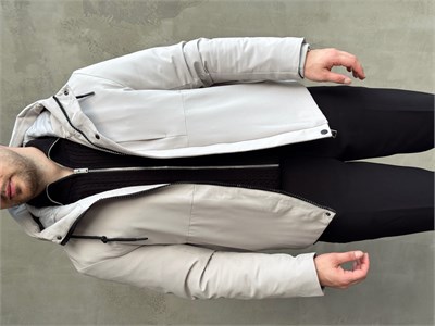 Erkek Elit Kalite Regular Fit Kapüşonlu İçi Elyaflı Stoper Detay Mont-Taş(E1828)