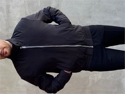 Erkek Elit Kalite Regular Fit Lastik Detay İçi Elyaflı Dokuma Kumaş Ceket-Siyah(E1827)