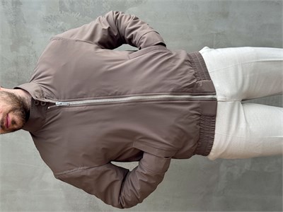 Erkek Elit Kalite Regular Fit Lastik Detay İçi Elyaflı Dokuma Kumaş Ceket-Toprak(E1827)