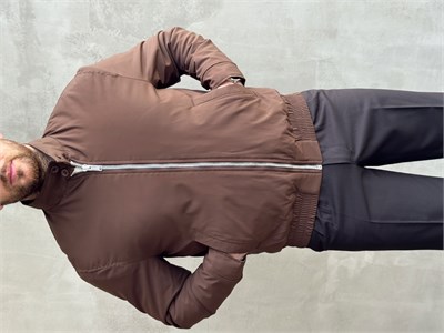 Erkek Elit Kalite Regular Fit Lastik Detay İçi Elyaflı Dokuma Kumaş Ceket-Kahverengi(E1827)