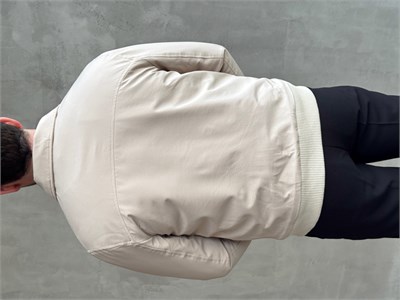 Erkek Elit Kalite Regular Fit Ribana Detaylı İçi Elyaflı Ceket-Bej(E1826)