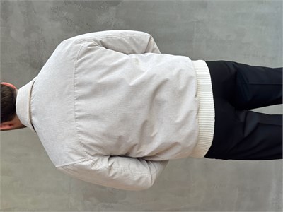 Erkek Elit Kalite Regular Kalıp İçi Astarlı Kadife Kumaş Bomber Ceket-Bej(E1882)