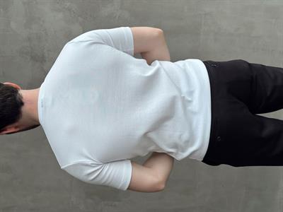 Erkek Elit Kalite Regular Kalıp Pat Yaka Detay Pamuk Kumaş T-Shirt-Beyaz(E1678)