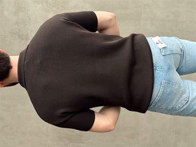 Erkek Elit Kalite Regular Kalıp Polo Yaka Triko T-Shirt-Kahverengi(E1694)