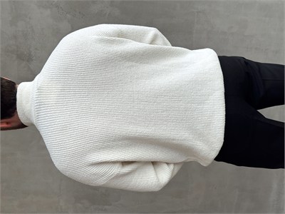 Erkek Elit Kalite Regular Kalıp Yarım Fermuarlı Sık Örgü Triko Kazak-Beyaz(E1884)