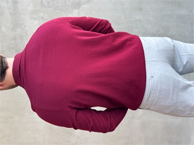 Erkek Elit Model Regular Kalıp Düğme Detaylı Polo Yaka İnce Triko Kazak-Bordo(E1873)