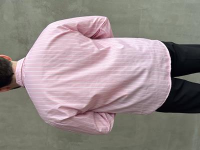 Erkek Elit Tasarım Oversize Kalıp Çizgi Detaylı Gömlek-Pembe(E1635)
