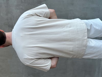 Erkek En Trend Oversize Kalıp Bisiklet Yaka Basic T-Shirt-Bej(E1758)
