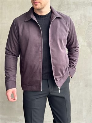 Erkek Favori Model Regular Kalıp Süet Kumaş Basic Ceket-Kahverengi(E1893)