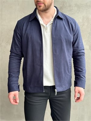 Erkek Favori Model Regular Kalıp Süet Kumaş Basic Ceket-Lacivert(E1893)