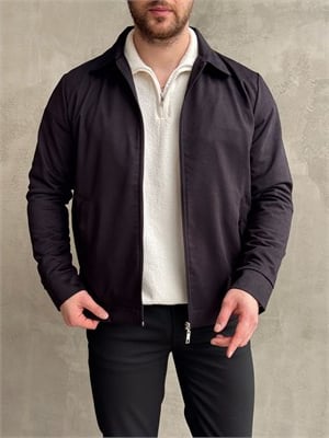 Erkek Favori Model Regular Kalıp Süet Kumaş Basic Ceket-Siyah(E1893)