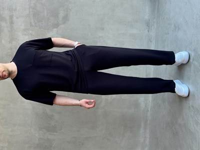 Erkek Günlük Oversize Kalıp T-Shirt ve Baggy Kalıp Eşofman Takım-Siyah(E1759)