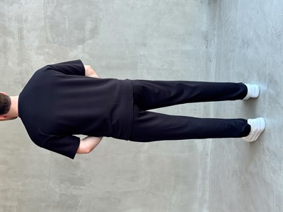 Erkek Günlük Oversize Kalıp T-Shirt ve Baggy Kalıp Eşofman Takım-Siyah(E1759)