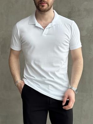 Erkek Ketench Özel Koleksiyon Regular Fit %100 Pamuk Pat Yaka T-Shirt-Beyaz(E1638)